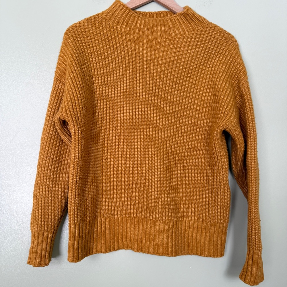 Varley Wool Skyla Funnel Neck Knit Sweater Buckthorn Brown Orange Size XS - Picture 9 of 11